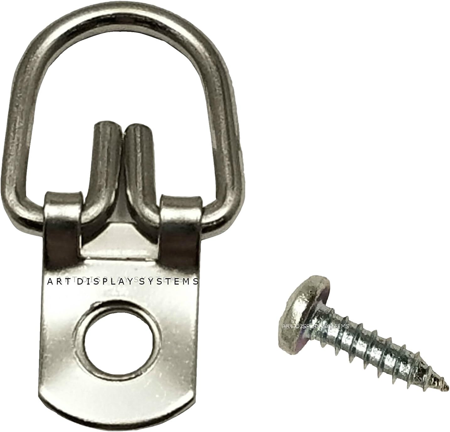 ADS D Ring Picture Hangers with Screws Pro Quality 100 Pack by ART DISPLAY SYSTEMS