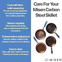 Misen 12 Inch Pre-Seasoned Carbon Steel Fry Pan