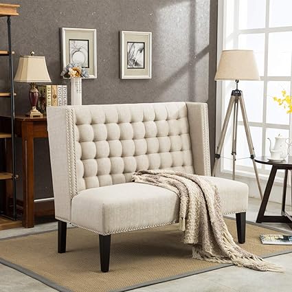 Modern Loveseat Settee Button Tufted Sofa Couch Upholstered