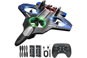 Lovovia Foam Remote Control Airplanes, RC Planes with Light, RC Airplane Fighter Jet for Kids Adults 8-16, 360° Flip, Stunt Roll, Drones for Kids 8-12, Airplane Toy Gifts for Kids Boys（Blue