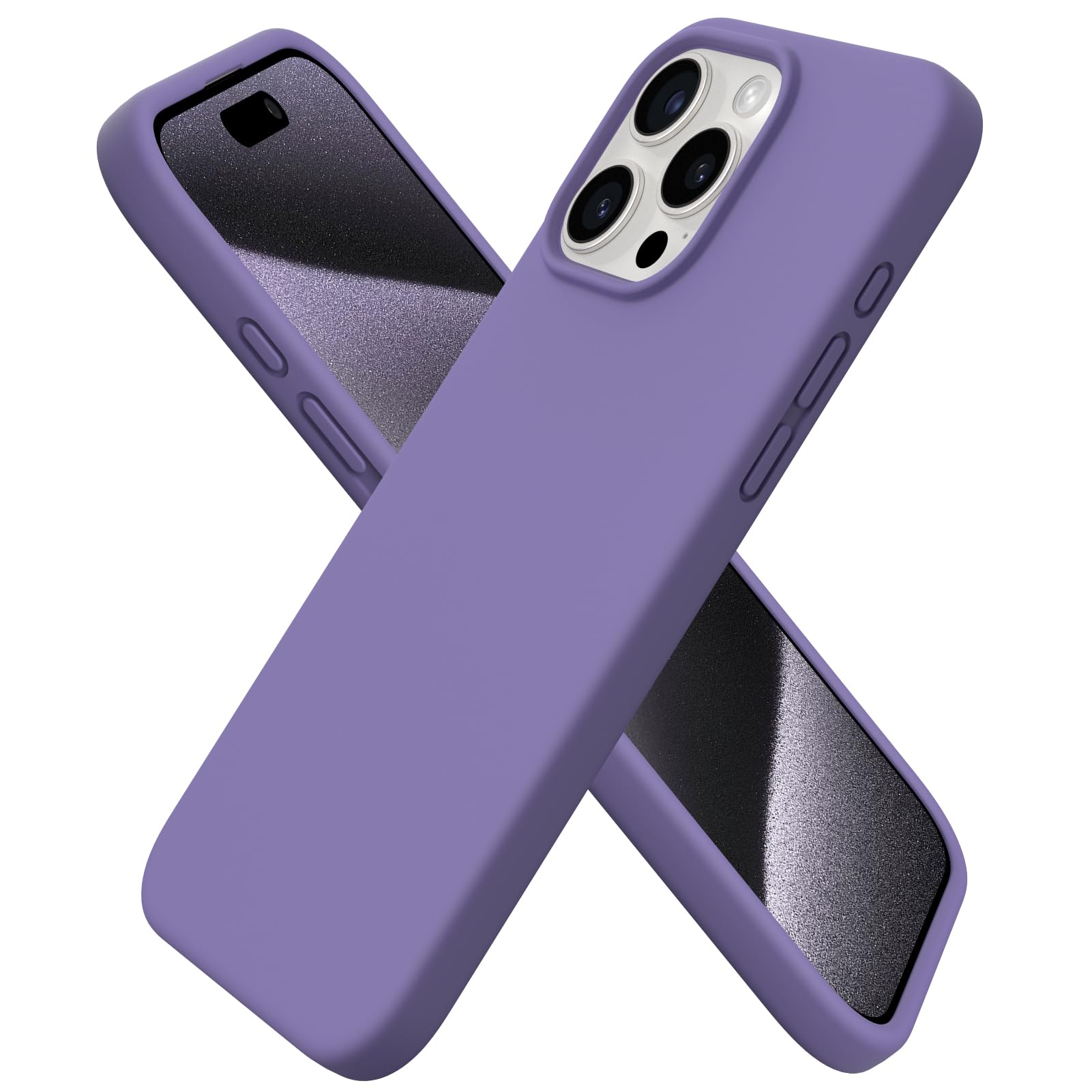 Funda De Silicona Antigolpes Para  Iphone 15 Pro Max Lavanda