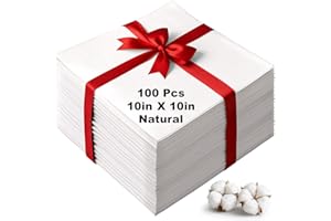100 Pcs10x10 Inches Cotton Fabric Squares Precut Quilting Fabric Bundles Natural Cotton Fabrics Squares for DIY Beginners Sew