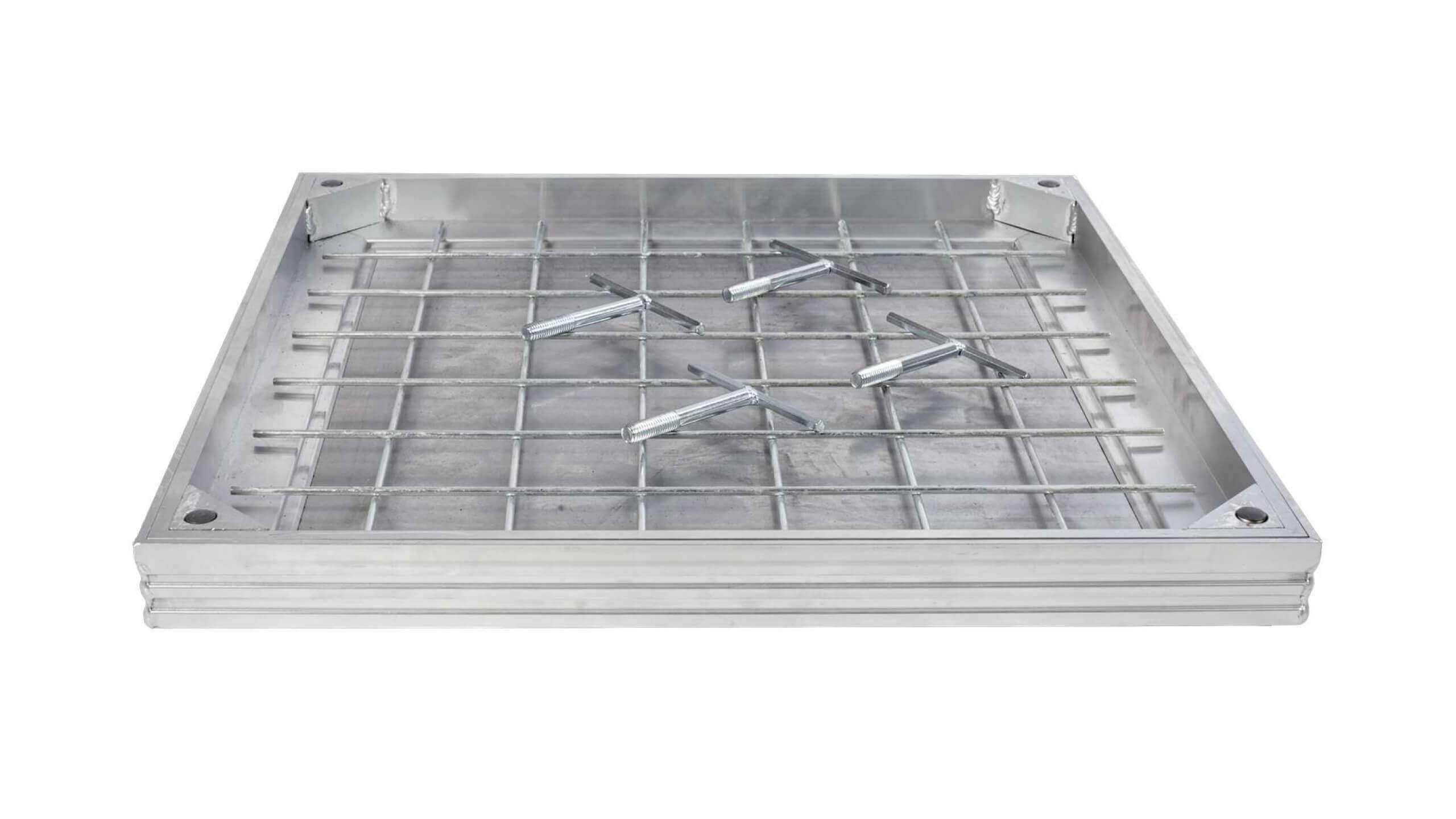 TSL Pro Line Aluminium Recessed Manhole Cover & Frame - 40mm Overall Depth - Triple Sealed (600 x 450 x 21mm Clear Opening)