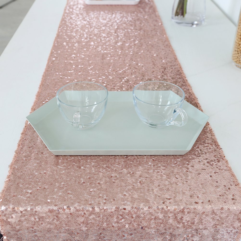 Best Pink Sequin Table Runner 13X120 Inch