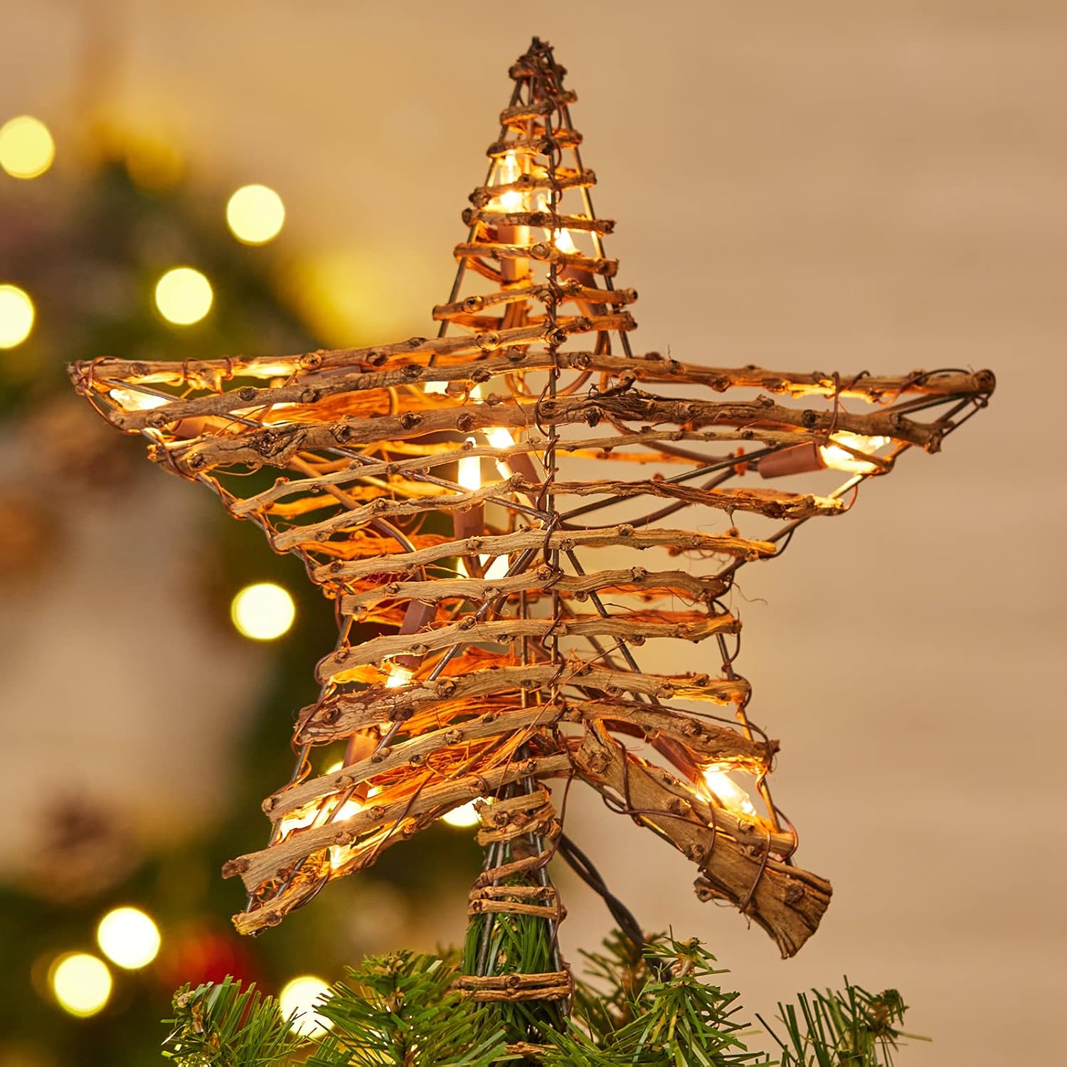 Tree Toppers - Christmas Star Tree Topper, Plug in 12