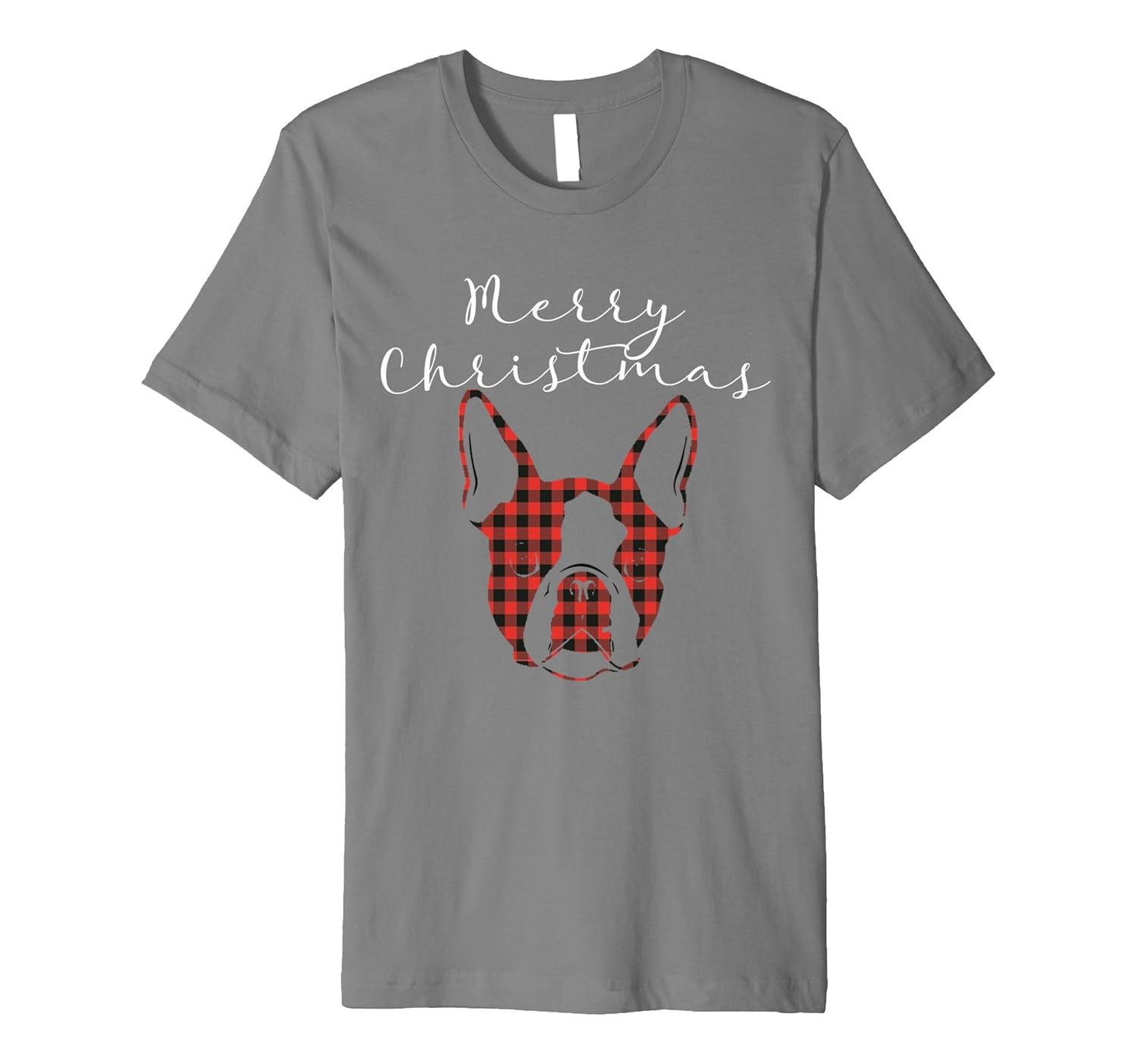 Buffalo Plaid Boston Terrier Dog Christmas Shirt Gift-ANZ