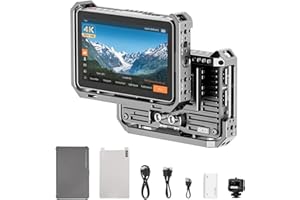 VILTROX DC-X3 Touchscreen Camera Monitor Kit with Rig Cage, 2000 nits 4K SDI HDMI in/Out Video Field Monitor Kit with Sunshade Hood, 3D LUT, Waveform, Histogram & Vectorscope Tools, Black