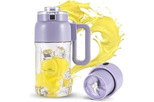 Portable Blenders Bottle 33.8oz 1000ml,Hioo 7500mAh 120W Personal Size Blender Shakes and Smoothies Margarita Protein Frozen Fruits Mini Cordless Juicer Mixer Cup at Kitchen Gym Travel Picnic
