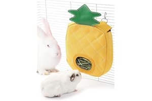 JanYoo Bunny Timothy Hay Feeder Hanging Bag for Rabbit Guinea Pig Chinchilla