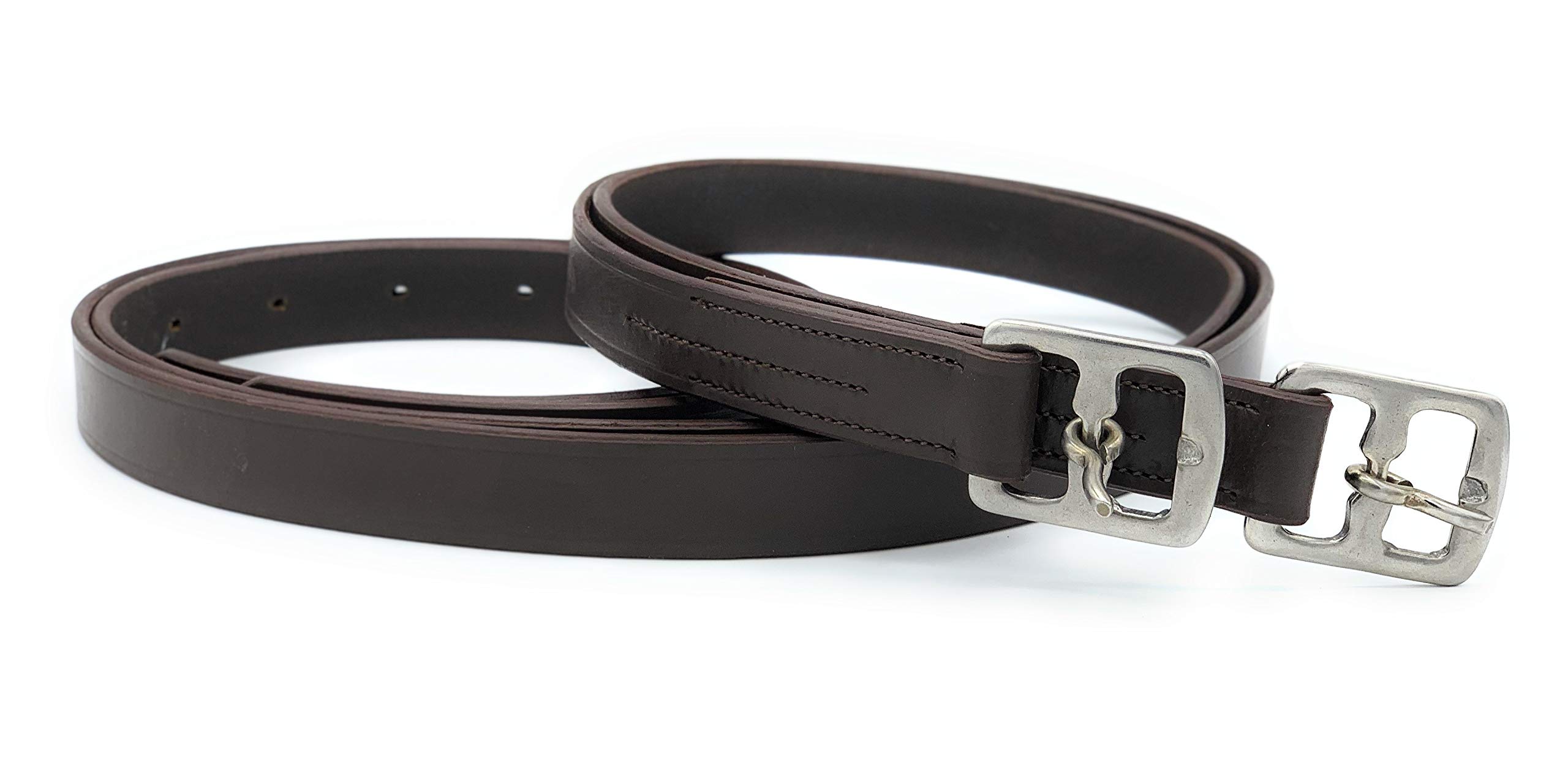 Astile Leather Stirrup Leathers Adults Or Childs Black Brown Color Strong Leather With Soft Finish (48-Inch, Brown)