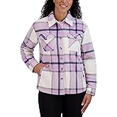 Sage Collective Women's Long Sleeve Plaid Shirt Jacket – Sherpa Lined Fleece Shacket With Pockets