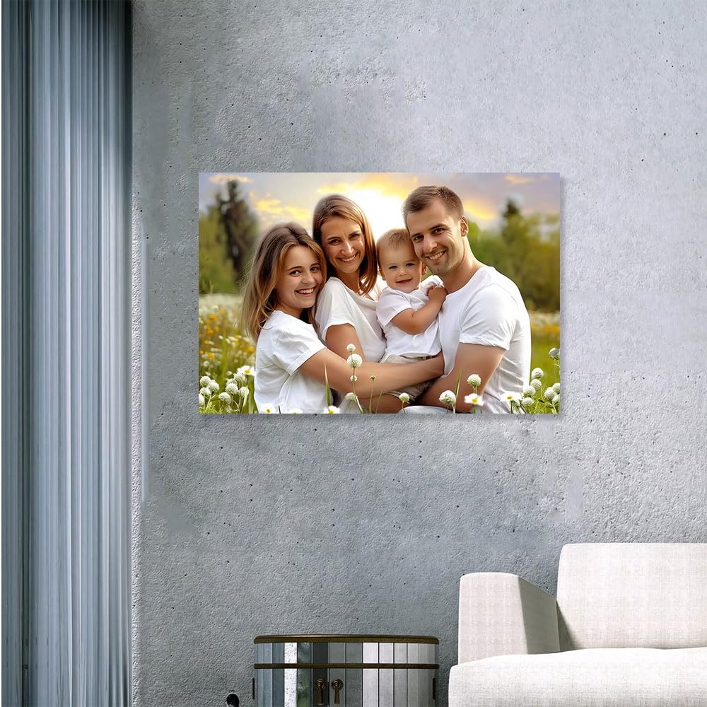 Personalized Framed Canvas Wall Art, Custom Your Photo on Canvas, Canvas Prints With Your Photo, Decor for Home Living room Bedroom Kitchen Framed Ready to Hang - 16L x 12W