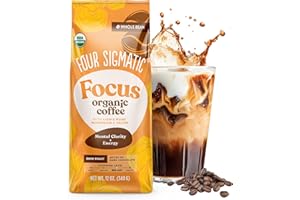 Four Sigmatic Dark Roast Organic Whole Bean Coffee | Whole Beans Coated with Lion's Mane, Chaga Mushrooms | Nootropic Mushroom Coffee for Enhanced Brain Function & Immune Support | 12oz