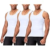 DEVOPS 3 Pack Men's Muscle Dry Fit Compression Tank Top, Sleeveless Workout Shirt for Gym, Running and Training Base Layer