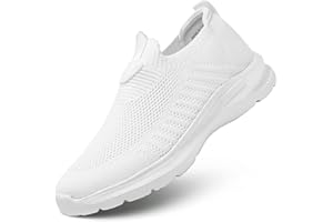 HETOHEC Mens Walking Shoes Lightweight Breathe Mesh Running Shoes Slip On Fashion Tennis Sneakers Comfort Gym Workout Zapatos de Hombre