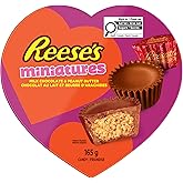 REESE'S Minis Chocolate Peanut Butter Cups - Heart Shaped Valentine's Day Chocolate Candy Gift, 165 Gram