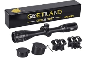 Goetland Rifle Scope 3-12x40 AO Red Green Blue Illuminated Crosshair SFP Mounts for Air Gun Airsoft Crossbow Hunting Tactical Ar
