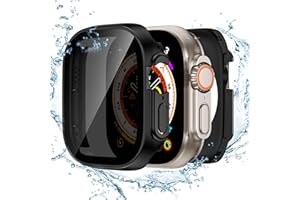 Tensea (2-in-1 for Waterproof Apple Watch Ultra 3/Ultra 2/Ultra Screen Protector Case 49mm, iWatch Protective PC Face Cover Built-in Privacy Tempered Glass Film [26° Anti Spy] [360° Full Protection]