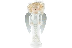 Clever Creations Angel 10 Inch Traditional Wooden Nutcracker, Festive Christmas Décor for Shelves and Tables