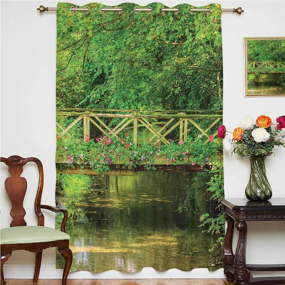 Cortinas opacas para puerta de patio, con diseño de flores y flores