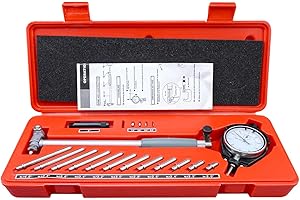 PNYZIK Dial Indicator Bore Gauge 2" - 6" Range 0.001" Precision, Industrial Deep Engine Cylinder Measuring Tool with Carbide Anvils and Jewel Bearing, Silver Grey