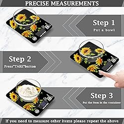 Sunflowers Food Scale Waterproof Digital Kitchen