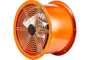 10 Inch Cylinder Pipe Fan, 120W Axial Explosion Proof Fan, 1420r/min Pipe Spray Booth Paint Exhaust Fan for Kitchen Warehouse