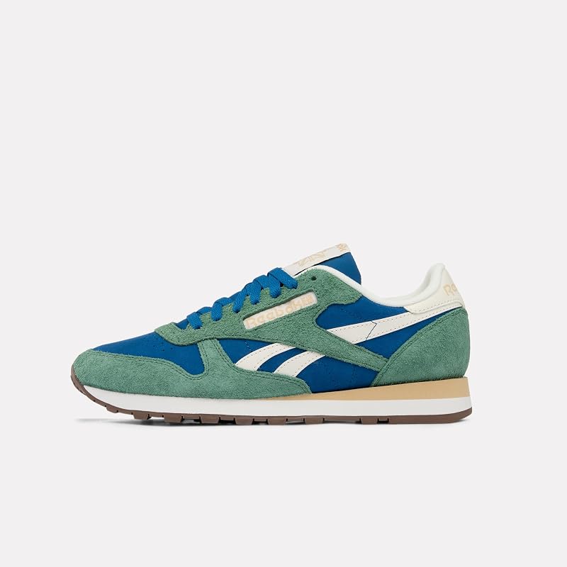 Unisex Classic Leather Sneaker, ATHLETICBLUE/FIELDGREEN/Chalk, 36,5 EU