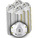 3M Particulate Respirator 8210V with Cool Flow Valve, Smoke, Grinding, Sanding, Sawing, Sweeping, Woodworking, Dust, 80/Pack