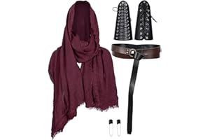 ALAMIYA Medieval Knight Leather Belt Shawl Men Renaissance Half Shoulder Cape Scarf Buckle Bracers Retro Accessories(Type5)