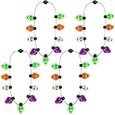 Estune 4 Pack Halloween Light up Necklace | Glow Candy Corn, Pumpkins Ghost, Halloween Necklaces, Colorful Glow Accessories Bulk, for Trick or Treat Party Favors