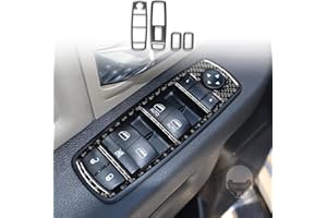 UOADA 4pcs Car Window Lifting Switch Panel Premium Carbon Fiber Sticker Cover Trim Compatible with Dodge Ram 1500/2500/3500 2