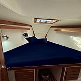 EGYLIN 100% Egyptian Cotton Universal V Berth 3 Piece The Best Boat V Berth Bedding Fits mattresses up to 8” Depth Sheet Set - 800 Thread Count Boat Sheet Set - Navy Blue