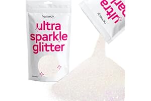 Hemway Premium Ultra Sparkle Glitter Multi Purpose Metallic Flake for Arts Crafts Nails Cosmetics Resin Festival Face Hair - Mother of Pearl Iridescent - Microfine (1/256" 0.004" 0.1mm) 100g / 3.5oz