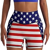 DROEYROEST High Waisted Biker Shorts for Women Running Sports Workout Yoga Shorts with Pockets
