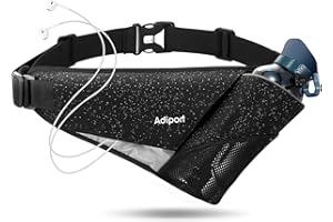 Adiport Running Belt with 30 OZ Water Bottle Holder,Lightweight Waist Pack with Hidden Zipper Pocket,No Bounce Hydration Fanny Bag,for Walking Jogging Hiking,fits below 6.9" Phone