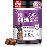 Joint Supplement for Dogs 200 ct, Glucosamine Chondroitin MSM for All Dogs | Dog Hip and Joint Support, Arthritis Pain Supplement, Mobility Cartilag Supplements, Turmeric Treats for Dogs, Chicken Flavor