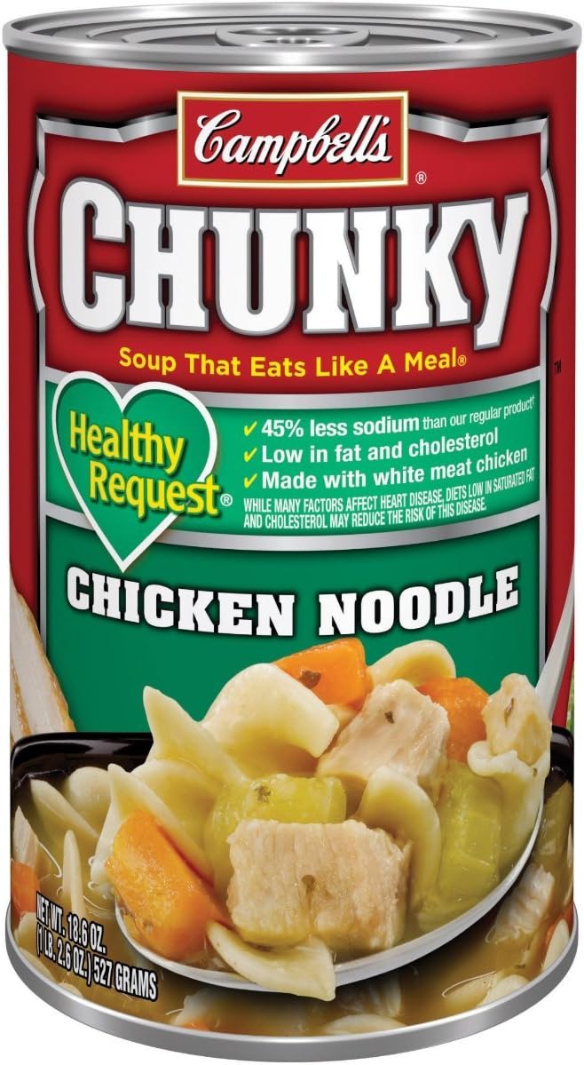 Campbells Chunky Chicken Noodle Soup Healthy Request 6 Can Value Pack