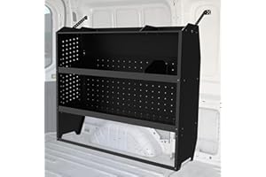MELIPRON Steel Cargo Van Shelving Storage System Fit for NV200, Transit Connect 2014+, Chevy City Express, Promaster City with S-Shaped Hooks(52" W x 43" H x 13" D)