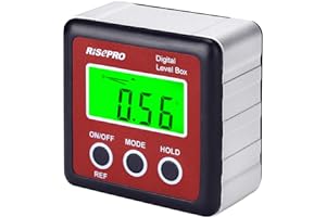 RISEPRO Digital Level Box Angle Gauge Protractor Inclinometer Bevel Box with Magnet Base & Large LCD Backlight, Calculating for Carpentry, Building, Masonry, Automobile