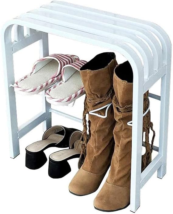 Mnjin Zapatero Cambiar Banco de Zapatos Blanco Soporte para Botas
