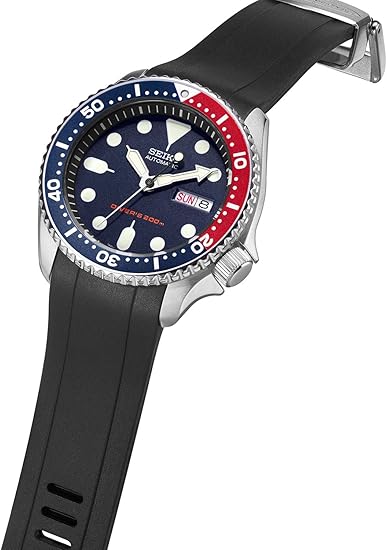 CRAFTER BLUE Correa Intercambiable del Reloj Extremo Curvado de Goma Compatible con Seiko Skx Series SKX007, SKX009 y SKX011, etc. y 5 Sports Series ...