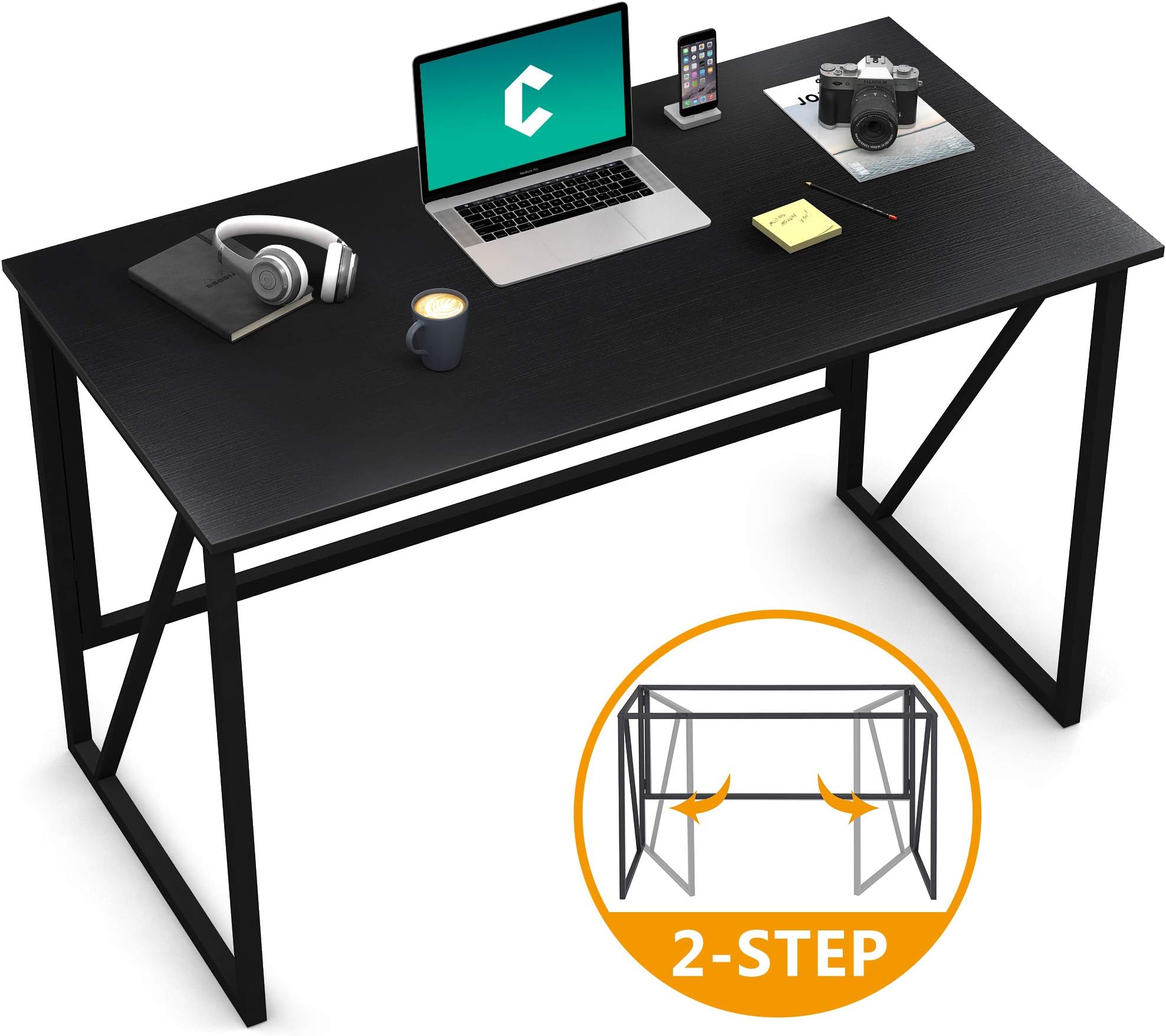 Cubiker Writing Computer Desk 39” Modern Simple Study Desk Laptop Table for Home Office Desk, Easy Assembly Black