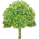 LINSIE 4Pcs Realistic Green Hydrangea Artificial Flowers with Stems 19.68 Inch Latex Faux Hydrangeas Flower Real Touch Large Hydrangea for Weddings Bouquets Table Office Centerpieces Home Decor Party