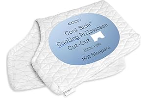 Coop Home Goods Cool Side Cut-Out Pillowcase, Queen Size Cooling Pillow Case for Hot Sleepers, Cut-Out Shape, Two-Sided Pillow Covers, Cozy Side & Cool Side, Ultra Soft Lulltra Cool Technology