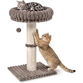 Avont Modern Cloud Cat Scratching Post with Perch for Indoor Adult Cats | 28.7" Elevated Tall Cat Bed, Sturdy Cat Scratcher Tower with Cozy Perch, Cat Furniture with Natural Sisal Rope, Taupe
