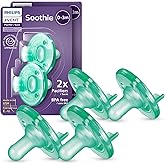 Philips Avent Soothie Baby Pacifiers - 100% Silicone Pacifiers for Babies 0-3 Months, One-piece Design, BPA-Free, Extra Durab