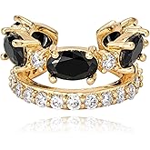 WEARON Ear Cuff Earrings for Women, Ear Cuffs Non Piercing, 14K Gold Plated Jewelry Zircon Diamond Turquoise Earrings Hypoallergenic Jewelry Gifts for Woman