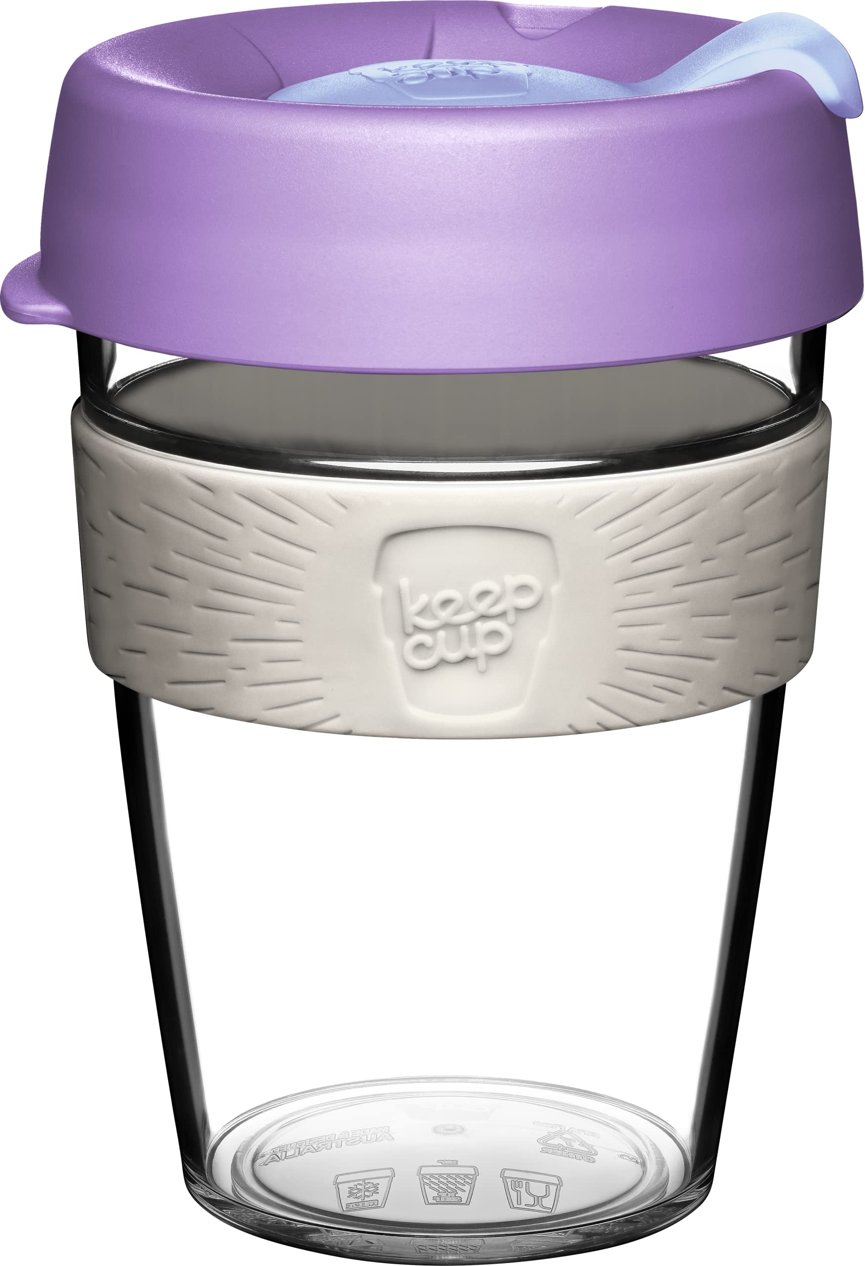 KeepCup Original, Lightweight Plastic Reusable Coffee Cup with Splashproof Sipper Lid - 12oz/340ml - Moonshine — image 1