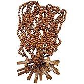 TALISMAN4U Dozen 12 pcs Catholic Rosary Olive Wood Carved Beads with Jesus Cross Jerusalem Holy Land Religious Jewelry Gift